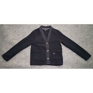 Tommy Hilfiger Women's Black Teddy Sherpa Cardigan Size XS
